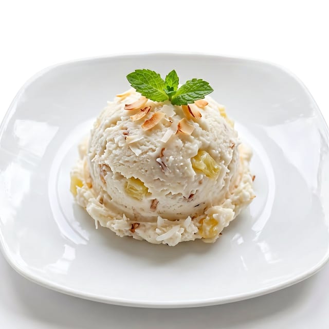 Coconut Pineapple Ice Cream Scoop.