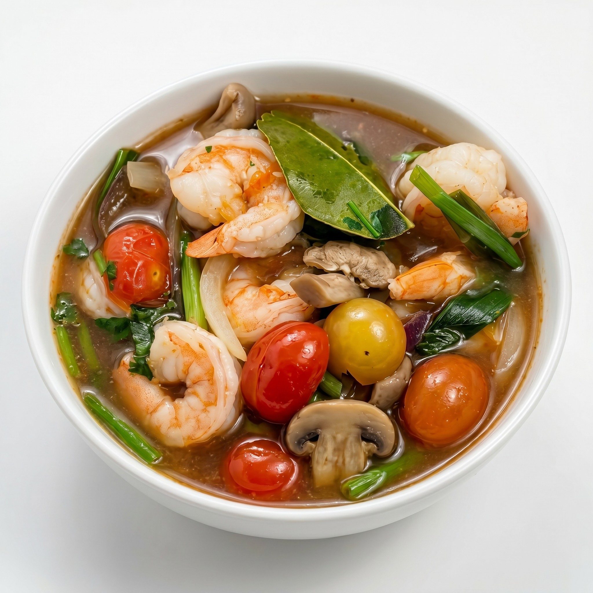 Tom Yum Goong (Spicy Shrimp Soup).